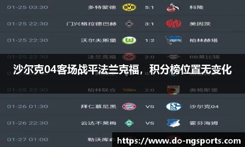 沙尔克04客场战平法兰克福，积分榜位置无变化